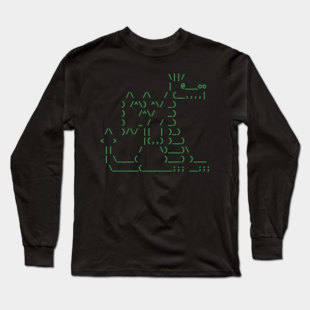 The Magic Ascii Dragon Long Sleeve T-Shirt by tos42